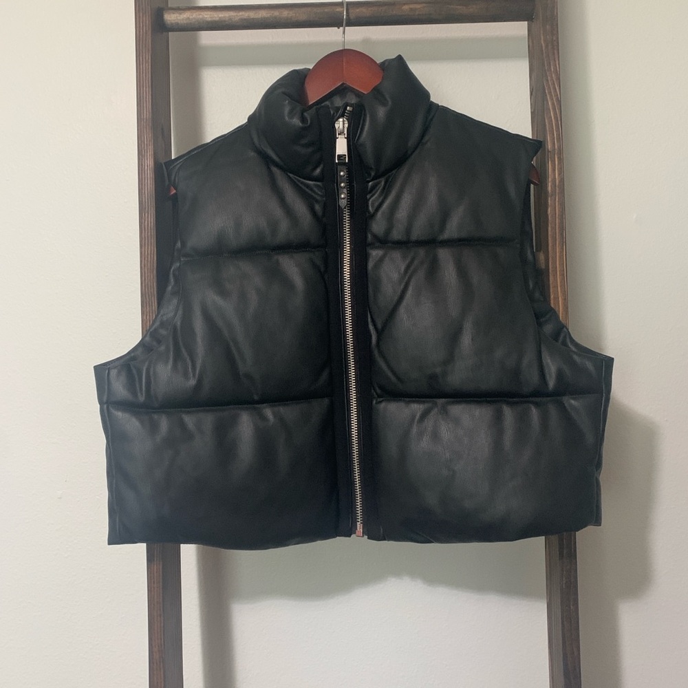 Rebecca Minkoff Black Cropped Puffer Vest